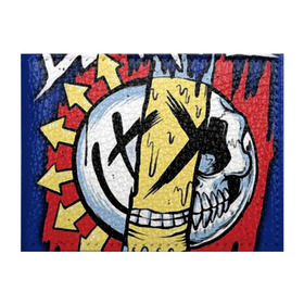 Обложка для студенческого билета с принтом MIXED UP Blink-182 в Екатеринбурге, натуральная кожа | Размер: 11*8 см; Печать на всей внешней стороне | 3 | mixed | rock | музыка | рок | череп