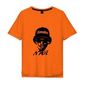 Мужская футболка хлопок Oversize с принтом NWA в Екатеринбурге, 100% хлопок | свободный крой, круглый ворот, “спинка” длиннее передней части | compton | dr dre | eazy e | ice cube | nwa | rap hip hop | комптон | лос анджелес | рэп | хип хоп