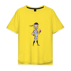 Мужская футболка хлопок Oversize с принтом Буффон в Екатеринбурге, 100% хлопок | свободный крой, круглый ворот, “спинка” длиннее передней части | buffon | football | juventus | италия | ювентус