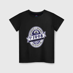 Детская футболка хлопок с принтом Made in 1998 в Екатеринбурге, 100% хлопок | круглый вырез горловины, полуприлегающий силуэт, длина до линии бедер | 1998 | best | year | возраст | год | дата | день рождения | дочь | именинник | королева | король | лучший | оригинал | родители | рождение | сын