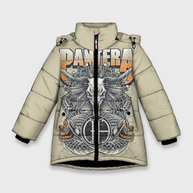 Зимняя куртка для девочек 3D с принтом Pantera #81 в Екатеринбурге, ткань верха — 100% полиэстер; подклад — 100% полиэстер, утеплитель — 100% полиэстер. | длина ниже бедра, удлиненная спинка, воротник стойка и отстегивающийся капюшон. Есть боковые карманы с листочкой на кнопках, утяжки по низу изделия и внутренний карман на молнии. 

Предусмотрены светоотражающий принт на спинке, радужный светоотражающий элемент на пуллере молнии и на резинке для утяжки. | anselmo | darel | darell | darrel | darrell | dimebag | pantera | phil | ансельма | ансельмо | даймбег | даймбэг | дарел | дарелл | даррел | даррелл | даррэл | дарэл | дарэлл | пантера | фил