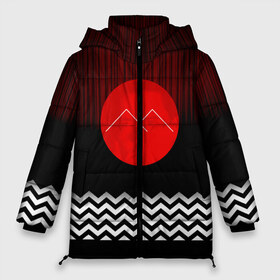 Женская зимняя куртка 3D с принтом Twin Peaks в Екатеринбурге, верх — 100% полиэстер; подкладка — 100% полиэстер; утеплитель — 100% полиэстер | длина ниже бедра, силуэт Оверсайз. Есть воротник-стойка, отстегивающийся капюшон и ветрозащитная планка. 

Боковые карманы с листочкой на кнопках и внутренний карман на молнии | герои | детектив | драма | знаки | кино | сериал | сериаломан | серия | символы | твин пикс | третий сезон | фильм