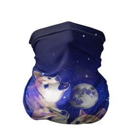 Бандана-труба 3D с принтом Космопес Хатико в Екатеринбурге, 100% полиэстер, ткань с особыми свойствами — Activecool | плотность 150‒180 г/м2; хорошо тянется, но сохраняет форму | акита ину | взгляд | голова | звезды | космос | лай | луна | мем | пасть | пес | собака | хатико