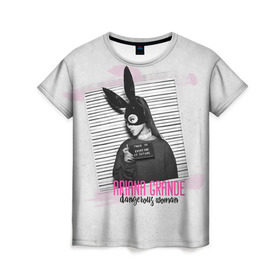 Женская футболка 3D с принтом Ariana Grande в Екатеринбурге, 100% полиэфир ( синтетическое хлопкоподобное полотно) | прямой крой, круглый вырез горловины, длина до линии бедер | ariana grande