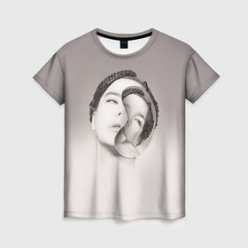 Женская футболка 3D с принтом Bjork в Екатеринбурге, 100% полиэфир ( синтетическое хлопкоподобное полотно) | прямой крой, круглый вырез горловины, длина до линии бедер | Тематика изображения на принте: bjork | бьёрк | бьорк