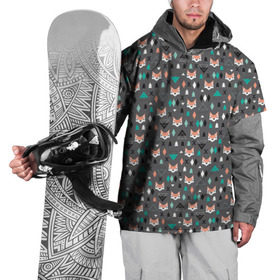 Накидка на куртку 3D с принтом Лисы и геометрия в Екатеринбурге, 100% полиэстер |  | forest | fox | night | абстракция | геометрия | голова животного | для мужчин | лес | лиса | лисичка | ночь | охота | треугольник | хищник