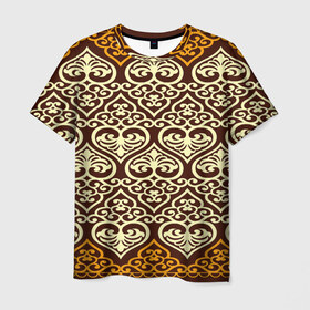 Мужская футболка 3D с принтом Турецкий узор в Екатеринбурге, 100% полиэфир | прямой крой, круглый вырез горловины, длина до линии бедер | 3d | азия | индия | народы | слон | страны | текстуры | узор | этника | этно