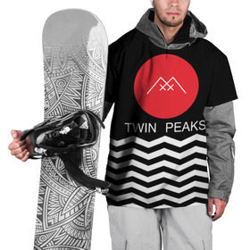 Накидка на куртку 3D с принтом Твин Пикс в Екатеринбурге, 100% полиэстер |  | Тематика изображения на принте: twin peaks | арт | надпись | полосы | сериал | текстура | фильмы