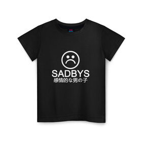 Детская футболка хлопок с принтом Sad Boys (Logo) в Екатеринбурге, 100% хлопок | круглый вырез горловины, полуприлегающий силуэт, длина до линии бедер | Тематика изображения на принте: boy | boys | logo | sad