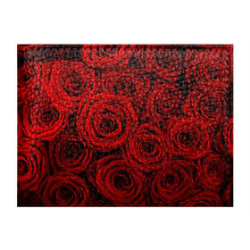 Обложка для студенческого билета с принтом Красные розы в Екатеринбурге, натуральная кожа | Размер: 11*8 см; Печать на всей внешней стороне | букет | красный | розы | цветы