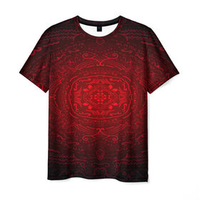 Мужская футболка 3D с принтом Focal pattern в Екатеринбурге, 100% полиэфир | прямой крой, круглый вырез горловины, длина до линии бедер | Тематика изображения на принте: pattern | абстракция | волны | краска | линии | оптические | полосы | разводы | узоры | фрактал