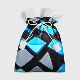 Подарочный 3D мешок с принтом Абстрактные кубы в Екатеринбурге, 100% полиэстер | Размер: 29*39 см | Тематика изображения на принте: 