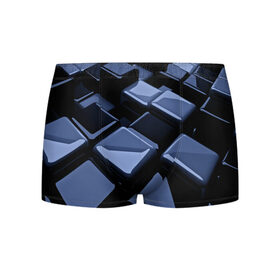 Мужские трусы 3D с принтом Стильная абстракция в Екатеринбурге, 50% хлопок, 50% полиэстер | классическая посадка, на поясе мягкая тканевая резинка | Тематика изображения на принте: abstraction | geometry | абстракция | геометрия | кубики | кубы | фигуры