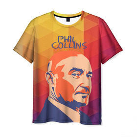 Мужская футболка 3D с принтом Phil Collins в Екатеринбурге, 100% полиэфир | прямой крой, круглый вырез горловины, длина до линии бедер | phil collins | актер | альтернатива | британский певец | музыкант | рок