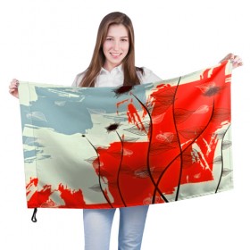 Флаг 3D с принтом Осенний pattern в Екатеринбурге, 100% полиэстер | плотность ткани — 95 г/м2, размер — 67 х 109 см. Принт наносится с одной стороны | 