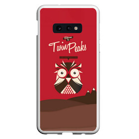 Чехол для Samsung S10E с принтом Добро пожаловать в Twin Peaks в Екатеринбурге, Силикон | Область печати: задняя сторона чехла, без боковых панелей | дьявол | крафт | плакат | ретро | сова | твин пикс