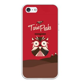 Чехол для iPhone 5/5S матовый с принтом Добро пожаловать в Twin Peaks в Екатеринбурге, Силикон | Область печати: задняя сторона чехла, без боковых панелей | дьявол | крафт | плакат | ретро | сова | твин пикс
