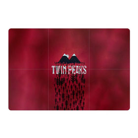 Магнитный плакат 3Х2 с принтом Лес Twin Peaks в Екатеринбурге, Полимерный материал с магнитным слоем | 6 деталей размером 9*9 см | горы | надпись | ретро | твин пикс