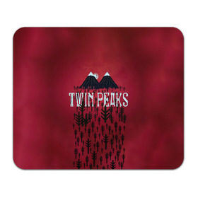 Коврик прямоугольный с принтом Лес Twin Peaks в Екатеринбурге, натуральный каучук | размер 230 х 185 мм; запечатка лицевой стороны | горы | надпись | ретро | твин пикс