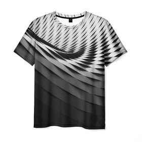 Мужская футболка 3D с принтом Абстрактная архитектура в Екатеринбурге, 100% полиэфир | прямой крой, круглый вырез горловины, длина до линии бедер | абстракция | архитектура | свет | текстура