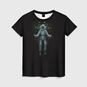 Женская футболка 3D с принтом Космонавт с Бабочками в Екатеринбурге, 100% полиэфир ( синтетическое хлопкоподобное полотно) | прямой крой, круглый вырез горловины, длина до линии бедер | астронавт | время первых | вселенная | гагарин | галактика | гравитация | звезды | интерстеллар | космический | луна | магия | млечный путь | невесомость | полет | скафандр | черная дыра