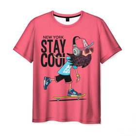 Мужская футболка 3D с принтом Stay cool в Екатеринбурге, 100% полиэфир | прямой крой, круглый вырез горловины, длина до линии бедер | hipster | skateboard | sport