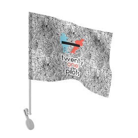 Флаг для автомобиля с принтом TOP в Екатеринбурге, 100% полиэстер | Размер: 30*21 см | rock | t.o.p. | top | twenty one pilots | рок