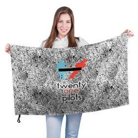 Флаг 3D с принтом TOP в Екатеринбурге, 100% полиэстер | плотность ткани — 95 г/м2, размер — 67 х 109 см. Принт наносится с одной стороны | rock | t.o.p. | top | twenty one pilots | рок