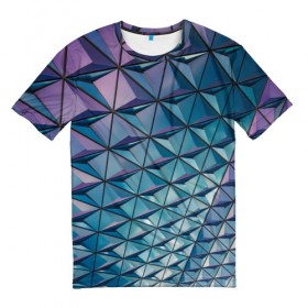 Мужская футболка 3D с принтом Текстура Polygonal в Екатеринбурге, 100% полиэфир | прямой крой, круглый вырез горловины, длина до линии бедер | polygon | абстракция | текстура