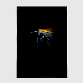 Постер с принтом Pink Floyd Cookie Monster в Екатеринбурге, 100% бумага
 | бумага, плотность 150 мг. Матовая, но за счет высокого коэффициента гладкости имеет небольшой блеск и дает на свету блики, но в отличии от глянцевой бумаги не покрыта лаком | монстр | печеньки | улица сезам