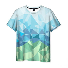 Мужская футболка 3D с принтом URAL polygonal в Екатеринбурге, 100% полиэфир | прямой крой, круглый вырез горловины, длина до линии бедер | polygonal | yaaydesign | екатеринбург | поли | полигональный | россия | урал