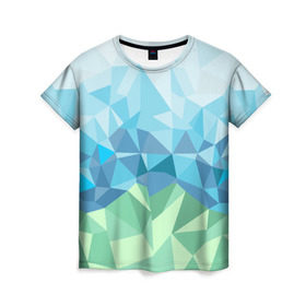 Женская футболка 3D с принтом URAL polygonal в Екатеринбурге, 100% полиэфир ( синтетическое хлопкоподобное полотно) | прямой крой, круглый вырез горловины, длина до линии бедер | polygonal | yaaydesign | екатеринбург | поли | полигональный | россия | урал