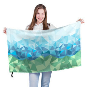 Флаг 3D с принтом URAL polygonal в Екатеринбурге, 100% полиэстер | плотность ткани — 95 г/м2, размер — 67 х 109 см. Принт наносится с одной стороны | Тематика изображения на принте: polygonal | yaaydesign | екатеринбург | поли | полигональный | россия | урал