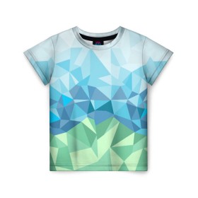 Детская футболка 3D с принтом URAL polygonal в Екатеринбурге, 100% гипоаллергенный полиэфир | прямой крой, круглый вырез горловины, длина до линии бедер, чуть спущенное плечо, ткань немного тянется | polygonal | yaaydesign | екатеринбург | поли | полигональный | россия | урал