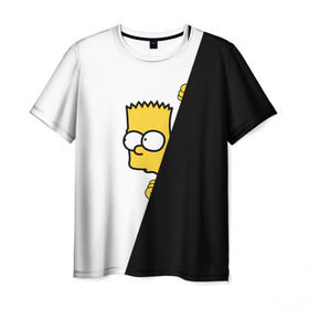 Мужская футболка 3D с принтом Барт в Екатеринбурге, 100% полиэфир | прямой крой, круглый вырез горловины, длина до линии бедер | барт | гомер | симпсоны