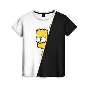 Женская футболка 3D с принтом Барт в Екатеринбурге, 100% полиэфир ( синтетическое хлопкоподобное полотно) | прямой крой, круглый вырез горловины, длина до линии бедер | барт | гомер | симпсоны