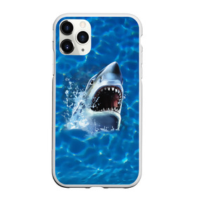 Чехол для iPhone 11 Pro Max матовый с принтом Пасть акулы в Екатеринбурге, Силикон |  | Тематика изображения на принте: акула | атака | белая | брызги | вода | волны | зубы | капли | море | океан | опасность | синяя | челюсти | эффект
