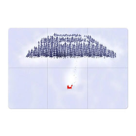 Магнитный плакат 3Х2 с принтом Лисичка уходит из леса в Екатеринбурге, Полимерный материал с магнитным слоем | 6 деталей размером 9*9 см | fox | деревья | дремучий | елка | ель | зима | лес | лис | лиса | лисенок | природа | рыжая | следы | снег | тайга | уши | хвост