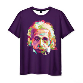 Мужская футболка 3D с принтом Альберт Эйнштейн в Екатеринбурге, 100% полиэфир | прямой крой, круглый вырез горловины, длина до линии бедер | albert einstein | идея | интеллект | искусство | наука | открытие | прикол | профессор | ум | учёный | юмор