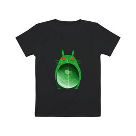 Детская футболка хлопок с принтом Хранитель леса в Екатеринбурге, 100% хлопок | круглый вырез горловины, полуприлегающий силуэт, длина до линии бедер | Тематика изображения на принте: totoro | миадзаки | сосед | тоторо