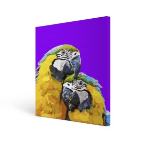 Холст квадратный с принтом Попугайчики в Екатеринбурге, 100% ПВХ |  | bird | животные | попугайчики | птицы | текстуры