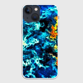 Чехол для iPhone 13 mini с принтом Frozen abstraction в Екатеринбурге,  |  | Тематика изображения на принте: 3d | абстракция | волны | другие | краска | линии | оптические | полосы | прикольные | разводы | узоры | фрактал | цветные | яркие