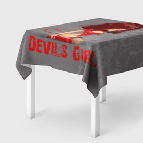Скатерть 3D с принтом Devils Girl в Екатеринбурге, 100% полиэстер (ткань не мнется и не растягивается) | Размер: 150*150 см | devils girl |   дьявол | грешница | люцифер | сатана