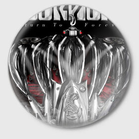 Значок с принтом Scorpions в Екатеринбурге,  металл | круглая форма, металлическая застежка в виде булавки | Тематика изображения на принте: 