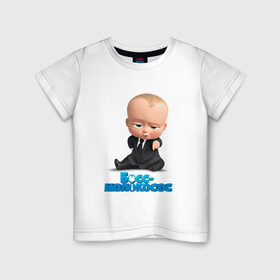 Детская футболка хлопок с принтом Boss Baby в Екатеринбурге, 100% хлопок | круглый вырез горловины, полуприлегающий силуэт, длина до линии бедер | boss baby | босс | мультфильмы