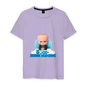 Мужская футболка хлопок с принтом Boss Baby в Екатеринбурге, 100% хлопок | прямой крой, круглый вырез горловины, длина до линии бедер, слегка спущенное плечо. | boss baby | босс | мультфильмы