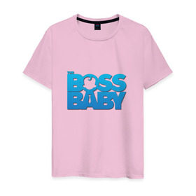 Мужская футболка хлопок с принтом Boss Baby в Екатеринбурге, 100% хлопок | прямой крой, круглый вырез горловины, длина до линии бедер, слегка спущенное плечо. | 