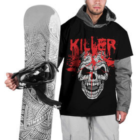Накидка на куртку 3D с принтом Killer в Екатеринбурге, 100% полиэстер |  | blood | dead | death | drops | fear | halloween | happy | holiday | killer | red | skull | splashes | брызги | капли | красный | кровь | мертвый | праздник | счастливый | хэллоуин | череп