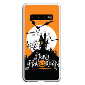 Чехол для Samsung Galaxy S10 с принтом Happy Halloween в Екатеринбурге, Силикон | Область печати: задняя сторона чехла, без боковых панелей | Тематика изображения на принте: cemetery | corpse | flying | forest | gallows | halloween | happy | holiday | house | mice | moon | night | owl | pumpkin | silhouette | tree | виселица | дерево | дом | кладбище | ле | летучие | луна | мертвец | мыши | ночь | праздник | силуэт | сова | с