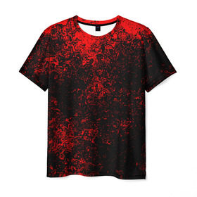 Мужская футболка 3D с принтом Брызги красок(red style) в Екатеринбурге, 100% полиэфир | прямой крой, круглый вырез горловины, длина до линии бедер | abstraction | color | paint | spray | tie dye | абстракция | брызги красок | всплеск красок | капли красок | текстуры